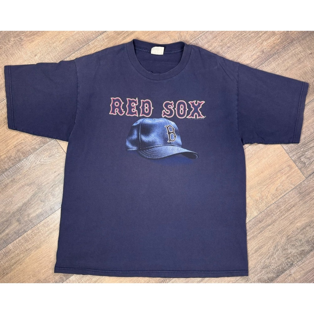 Boston Red Sox Lee Sports Character Hat Cap T Shirt Mens XL Navy Blue MLB 00's
